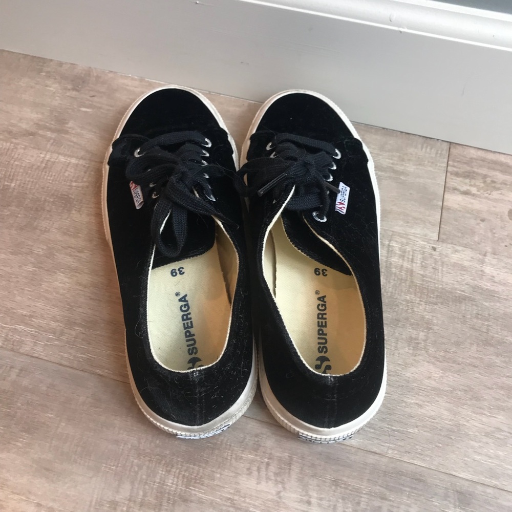 Superga Black Velvet Sneakers - Picture 3 of 6